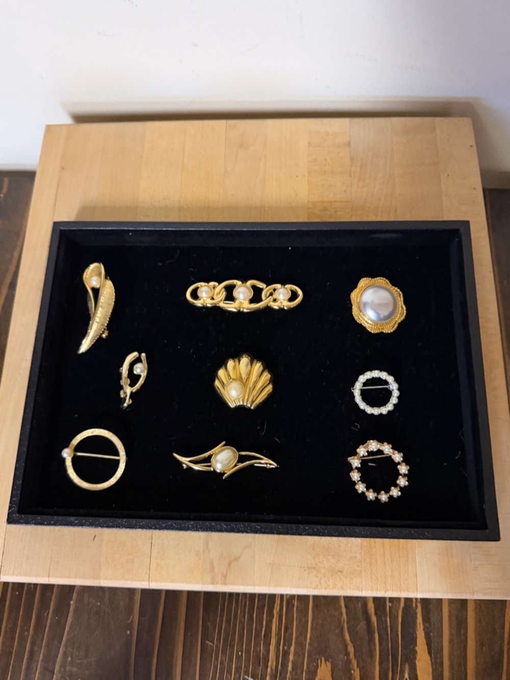 Gold Pearl Accent Brooch Collection - Elegant Women Jewelry